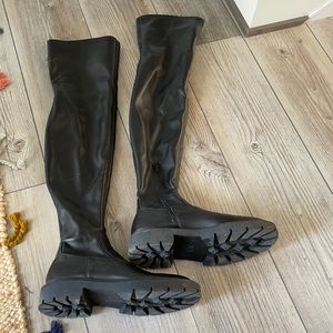 Zara lug sole OTK boots